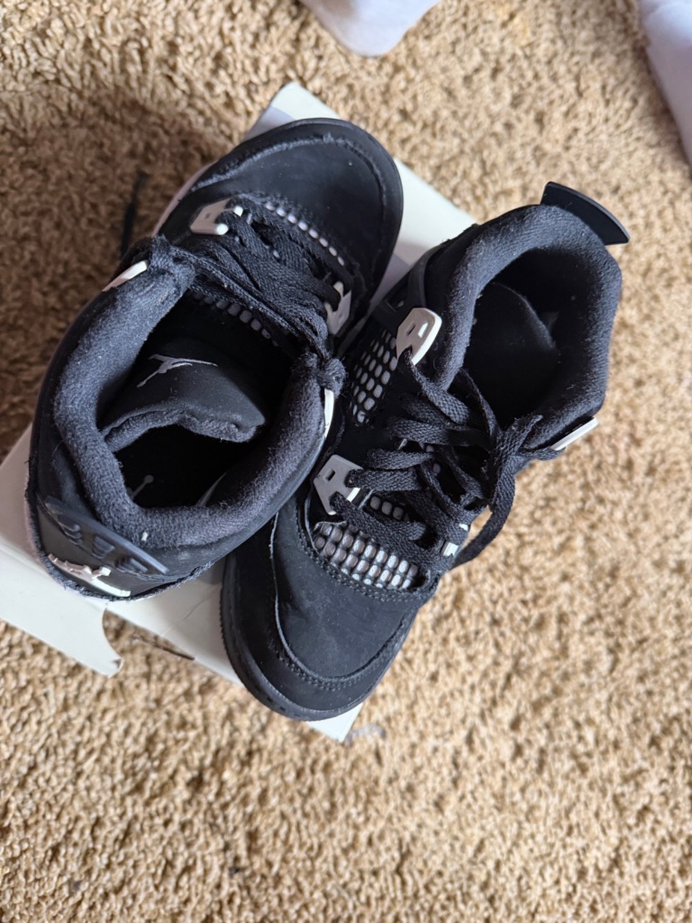 White Thunder Jordan 4s Kids